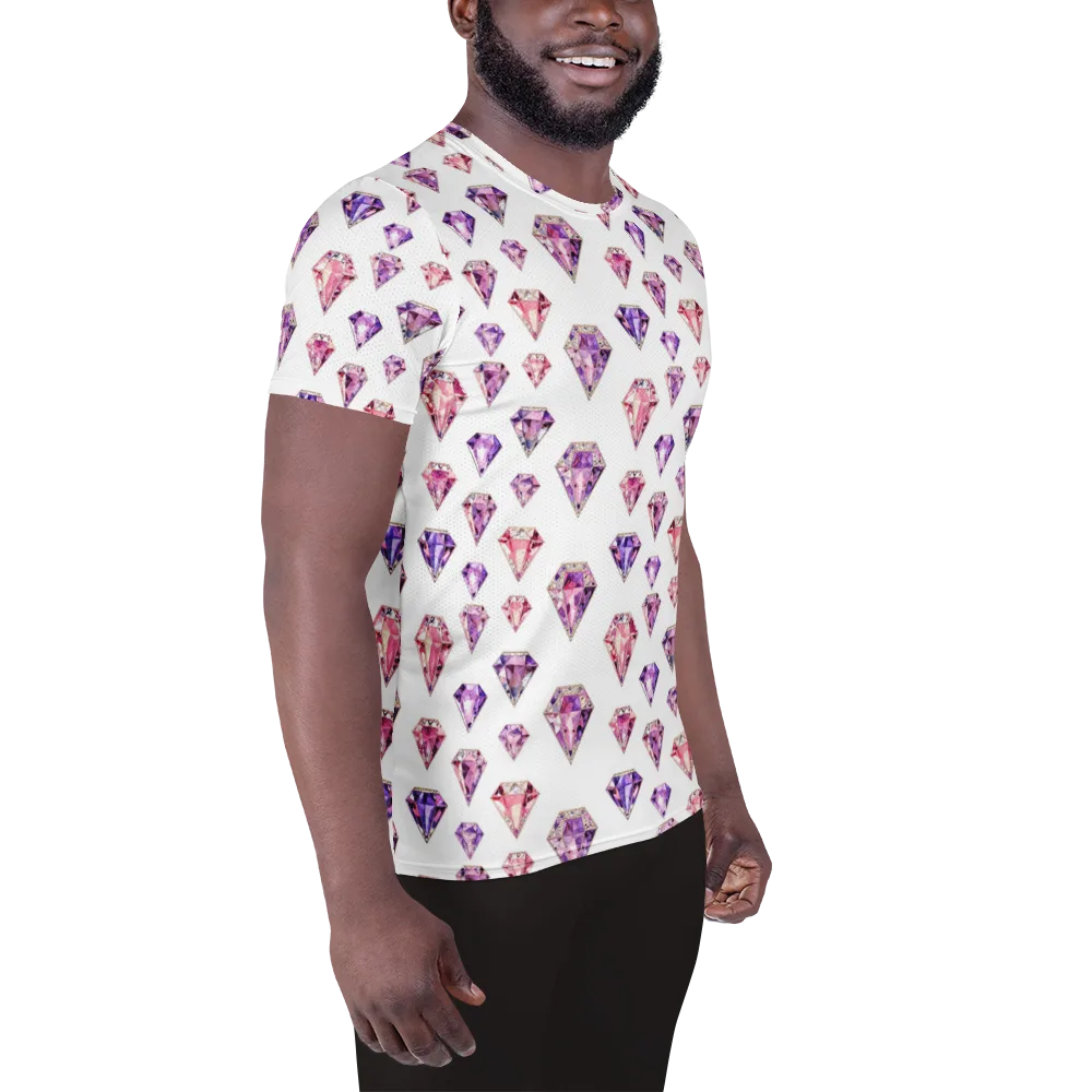 Amethyst Confetti on Men's Athletic T-Shirt — Right