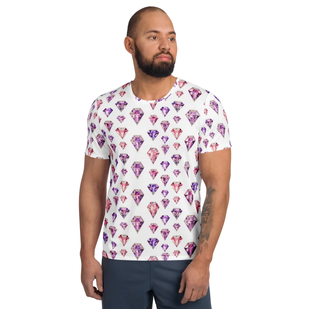 Amethyst Confetti on Men's Athletic T-Shirt — Front