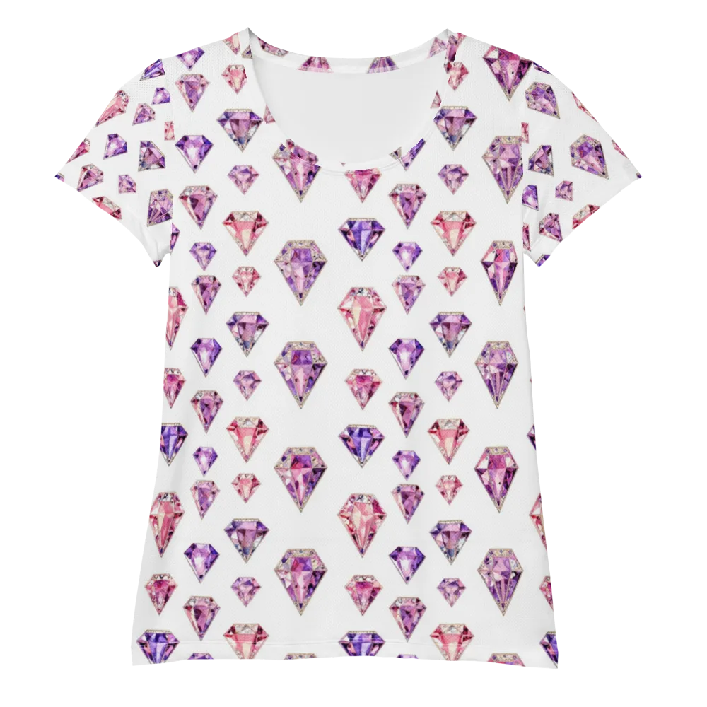 Amethyst Confetti on Women's Athletic T-Shirt — Front