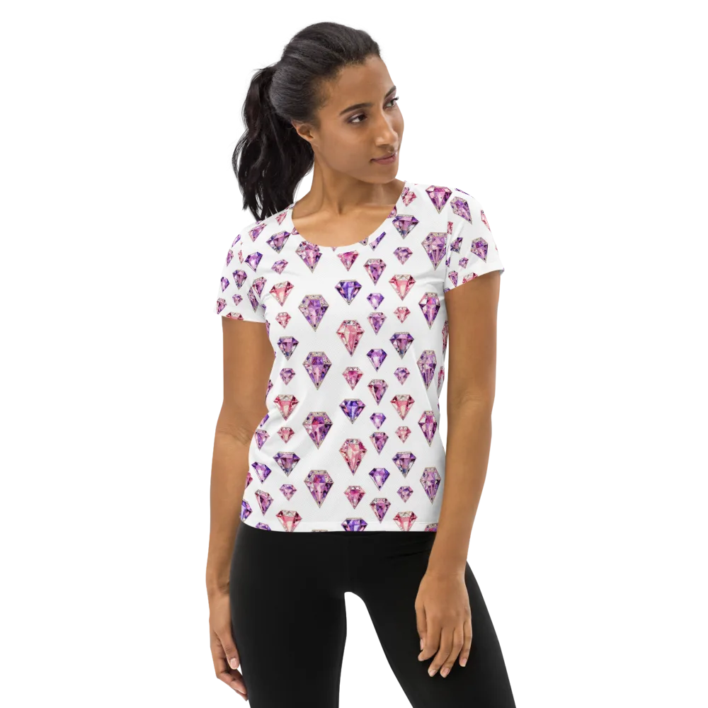 Amethyst Confetti on Women's Athletic T-Shirt — Front