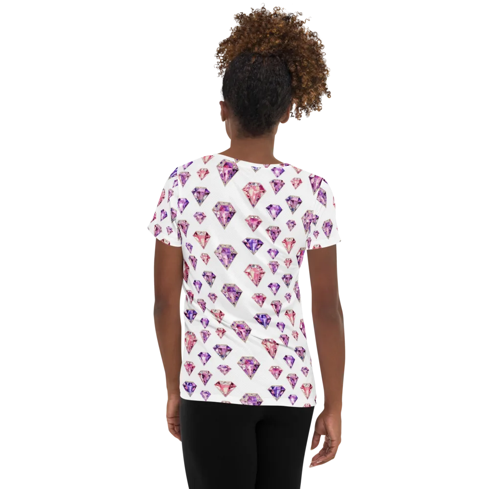 Amethyst Confetti on Women's Athletic T-Shirt — Back