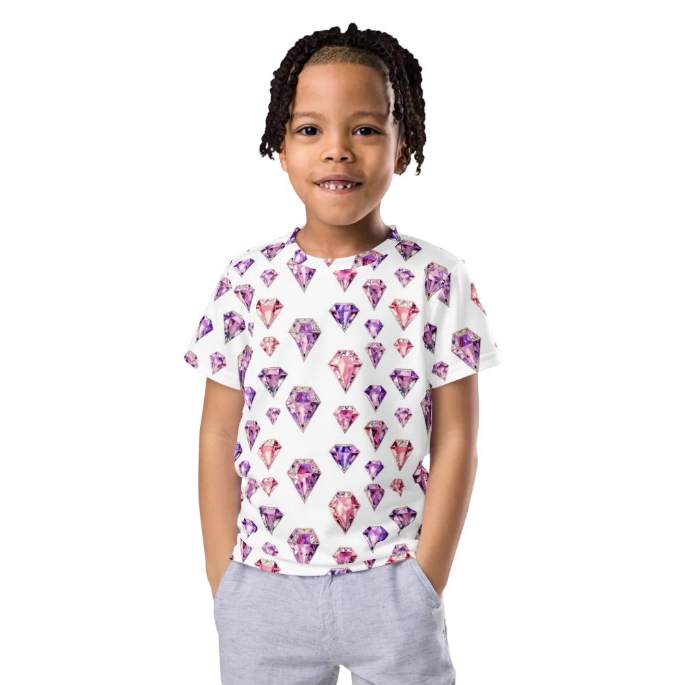 Amethyst Confetti on Kids Crew Neck T-Shirt — Front