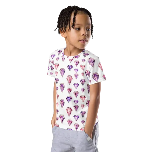 Amethyst Confetti on a Kids Crew Neck T-Shirt