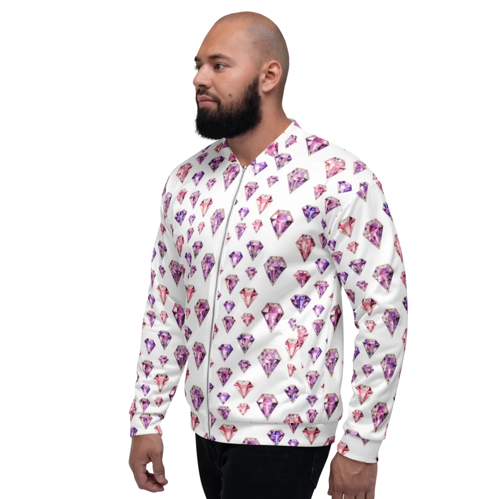 Amethyst Confetti on Bomber Jacket — Left