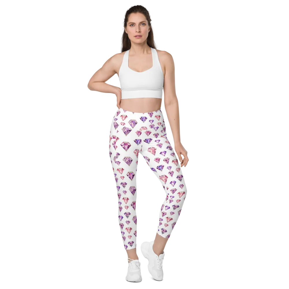 Amethyst Confetti on Leggings with Pockets — Front