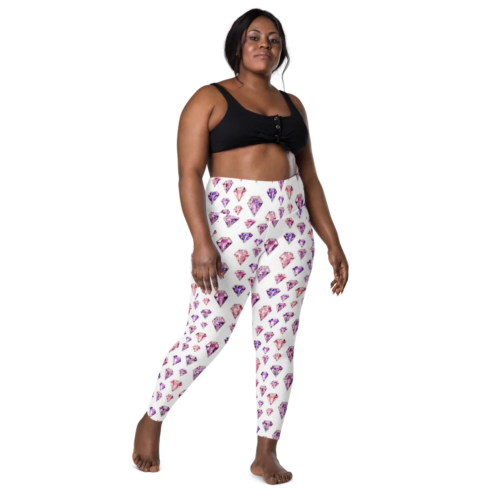 Amethyst Confetti on Leggings with Pockets — Front