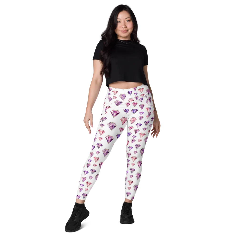 Amethyst Confetti on Leggings with Pockets — Front