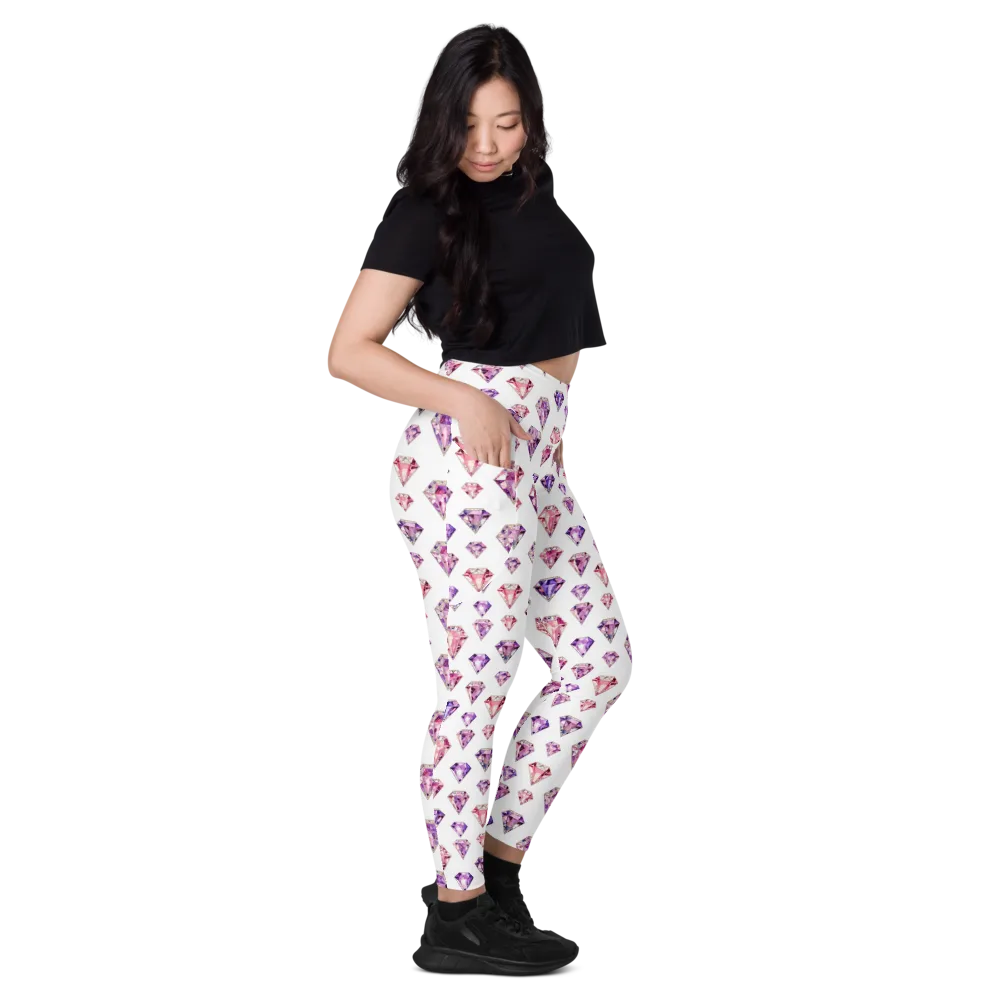 Amethyst Confetti on Leggings with Pockets — Right