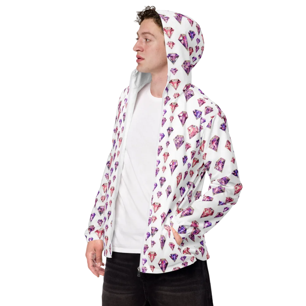 Amethyst Confetti on Men's Windbreaker — Left Front