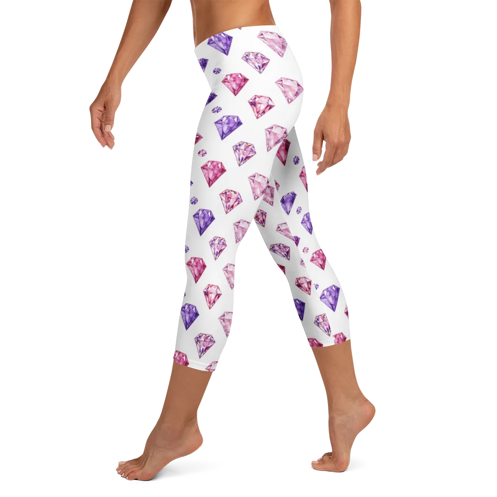 Diamond Daydream on Capri Leggings — Left