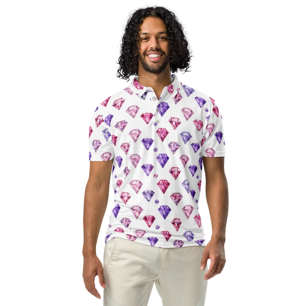 Diamond Daydream on Men's Slim Fit Polo Shirt — Front