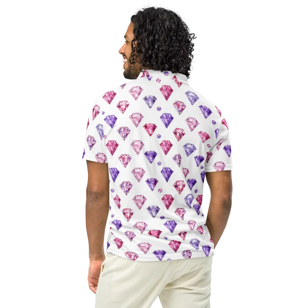 Diamond Daydream on Men's Slim Fit Polo Shirt — Back