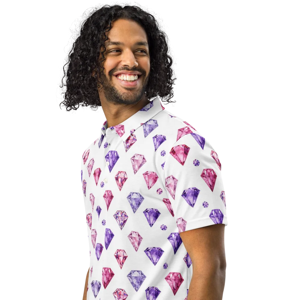 Diamond Daydream on Men's Slim Fit Polo Shirt — Left Front