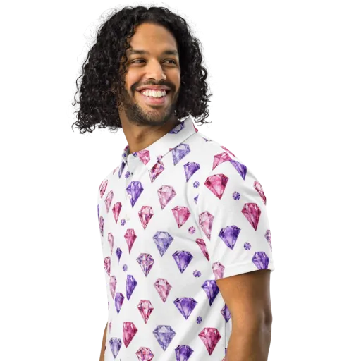 Diamond Daydream on a Men's Slim Fit Polo Shirt