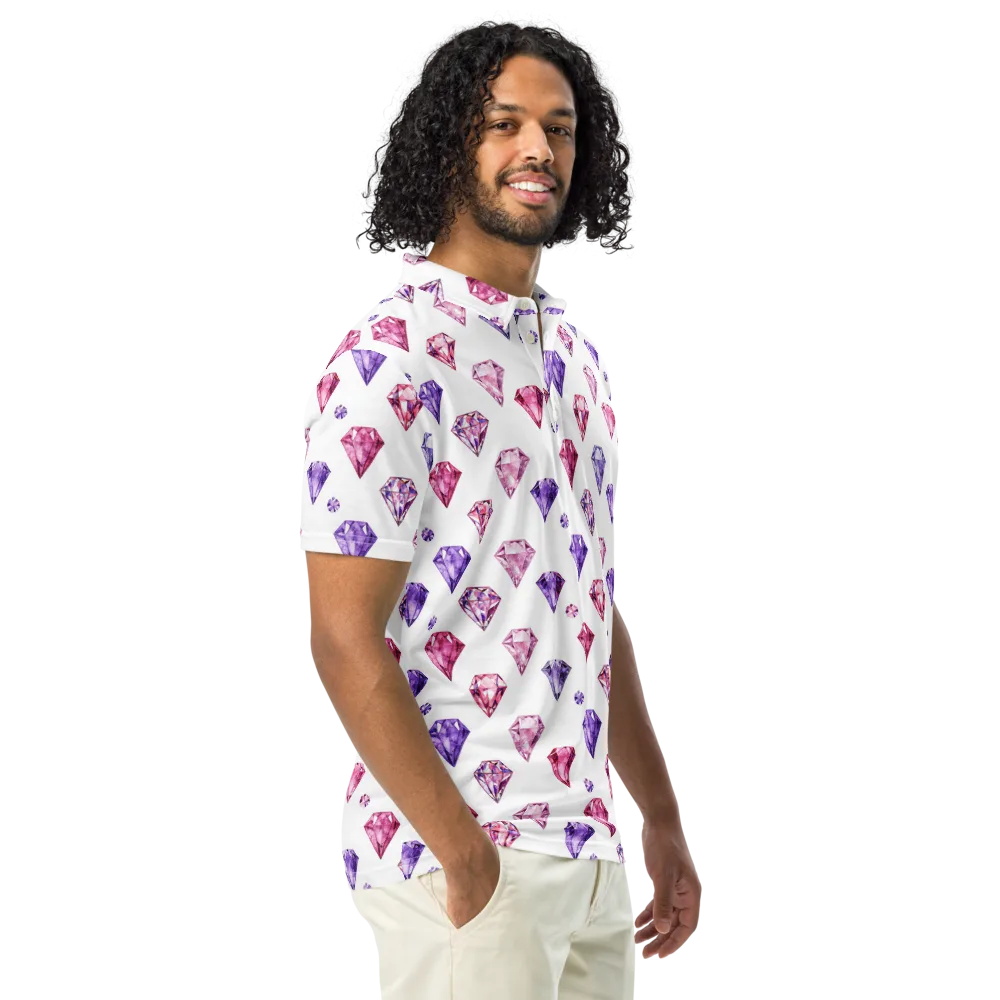 Diamond Daydream on Men's Slim Fit Polo Shirt — Right Front