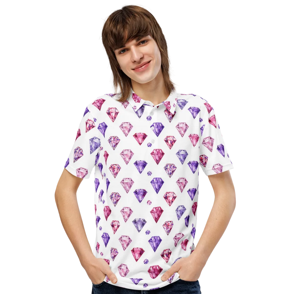 Diamond Daydream on Men's Slim Fit Polo Shirt — Front