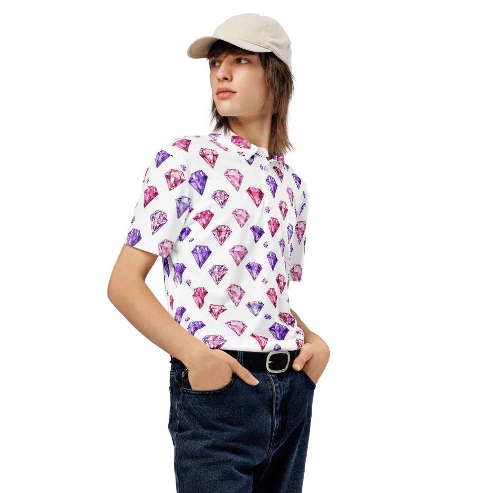 Diamond Daydream on Men's Slim Fit Polo Shirt — Right Front