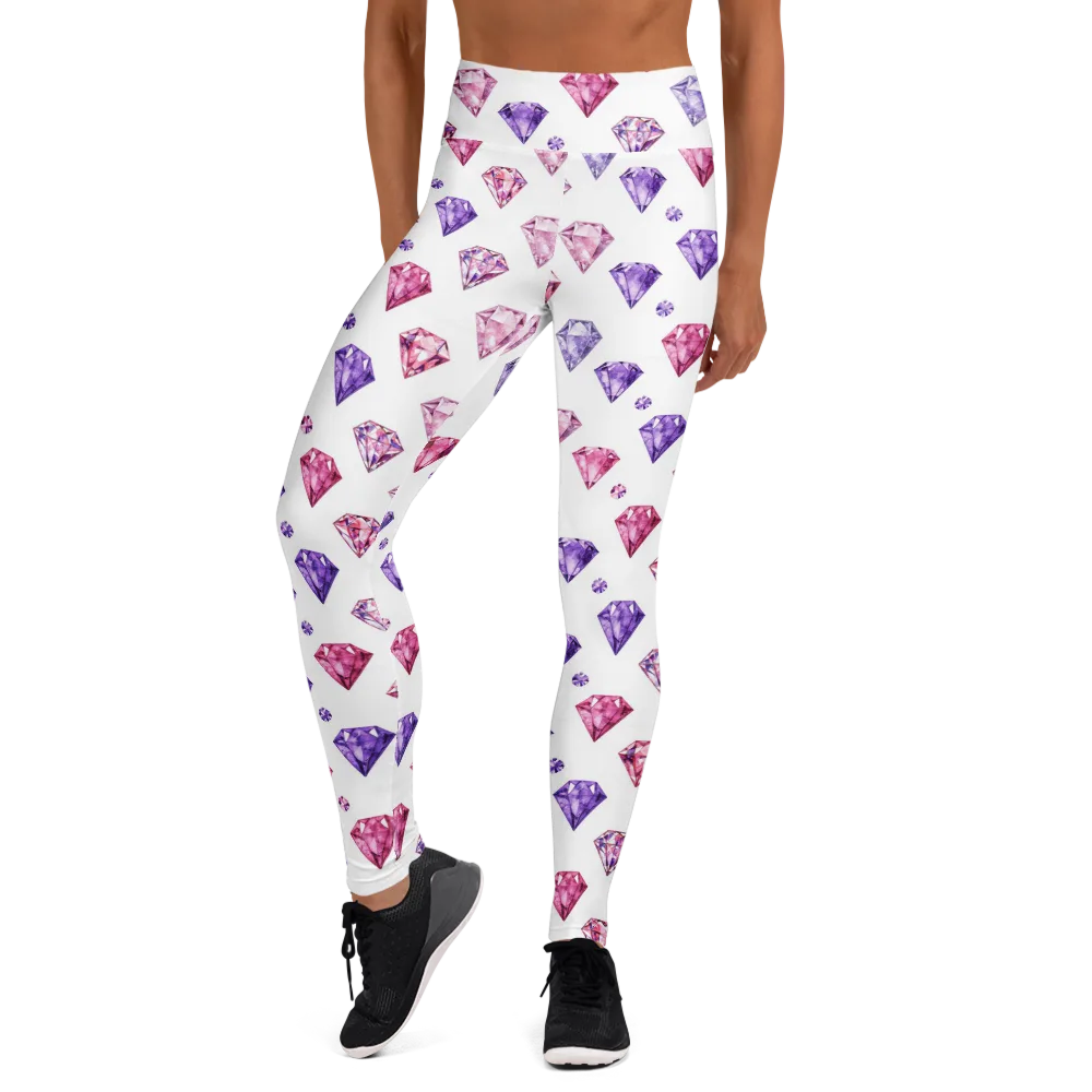 Diamond Daydream on Yoga Leggings — Front