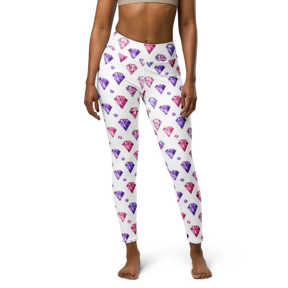 Diamond Daydream on Yoga Leggings — Front