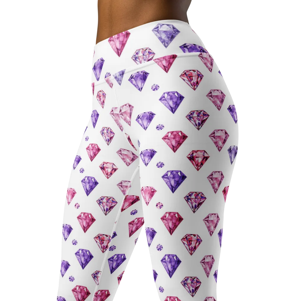 Diamond Daydream on Yoga Leggings — Left Front
