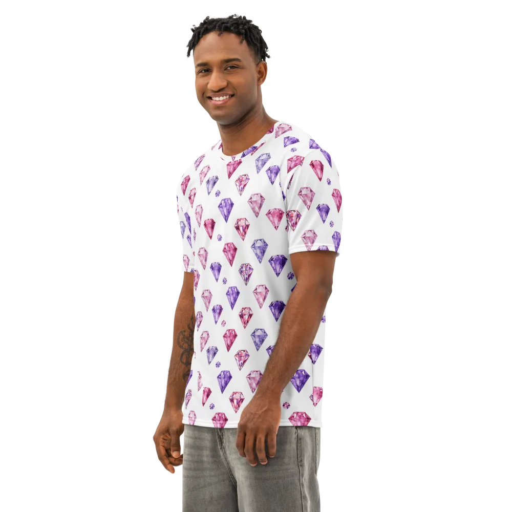Diamond Daydream on Men's Cotton Crew Neck T-Shirt — Left Front