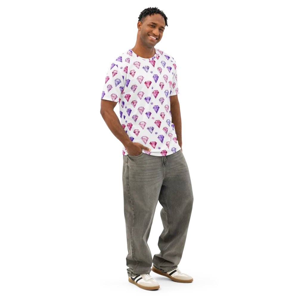 Diamond Daydream on Men's Cotton Crew Neck T-Shirt — Right Front