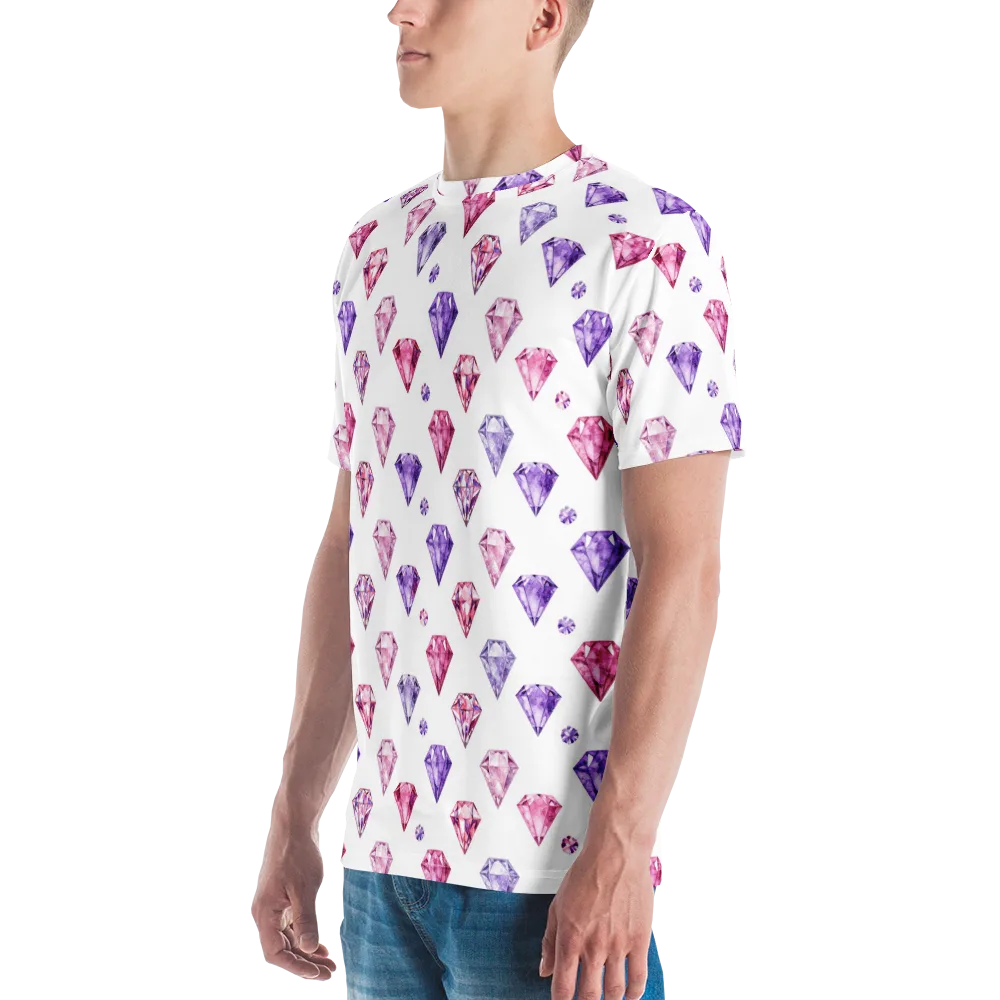 Diamond Daydream on Men's Crew Neck T-Shirt — Left