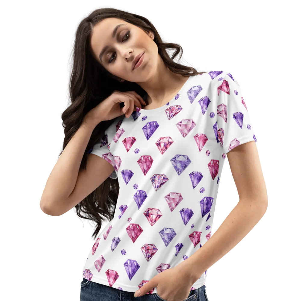 Diamond Daydream on Women's Crew Neck T-Shirt — Left Front