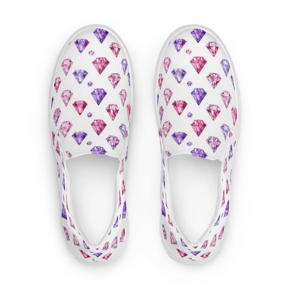 Diamond Daydream on Men's Slip-On Canvas Shoes — Front
