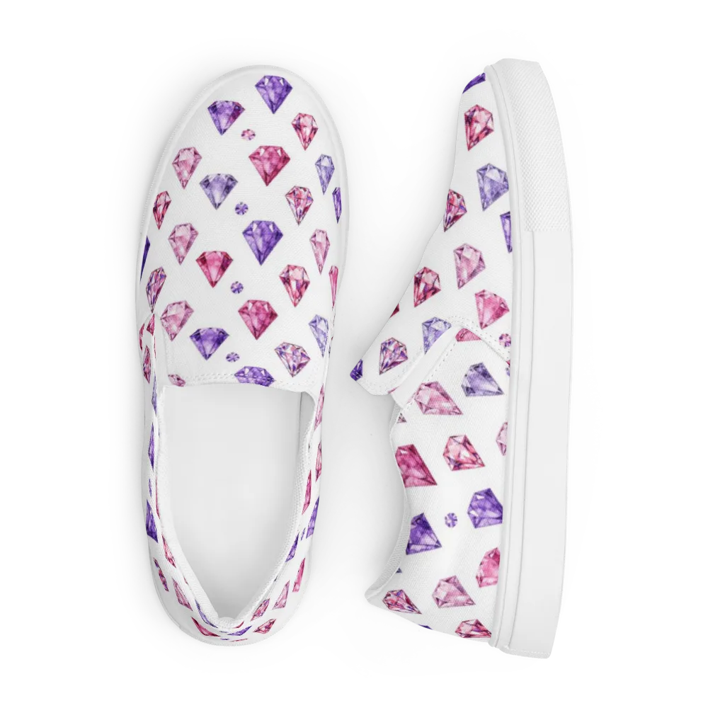 Diamond Daydream on Men's Slip-On Canvas Shoes — Front