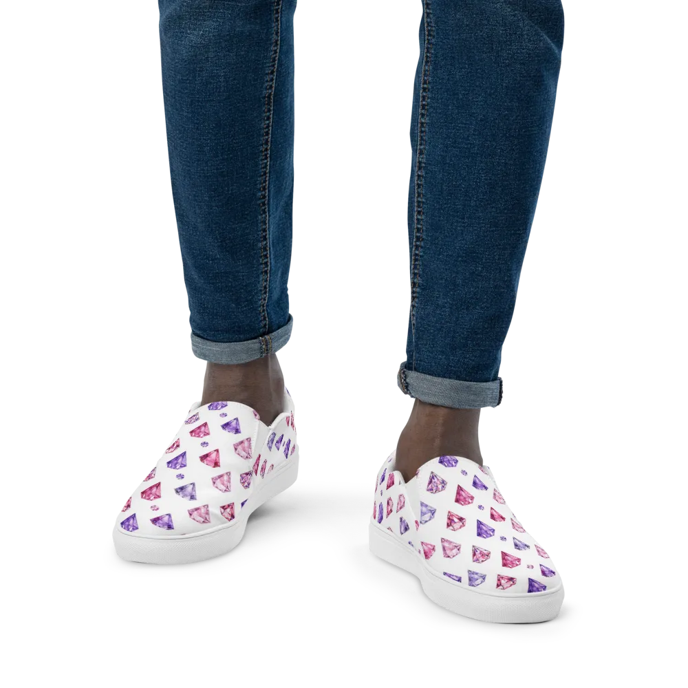 Diamond Daydream on Men's Slip-On Canvas Shoes — Front