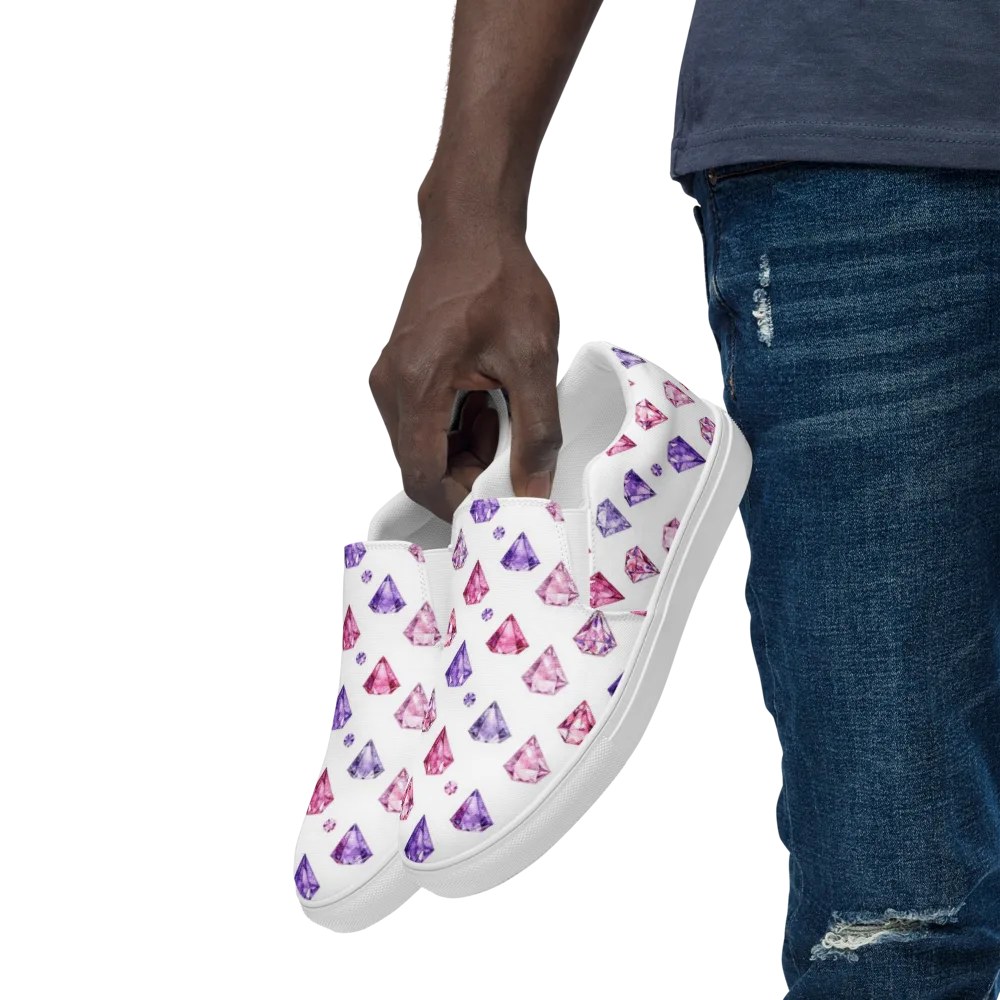 Diamond Daydream on Men's Slip-On Canvas Shoes — Left Front