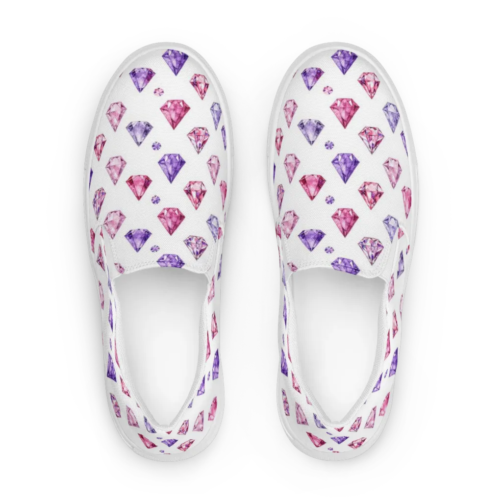 Diamond Daydream on Women's Slip-On Canvas Shoes — Front
