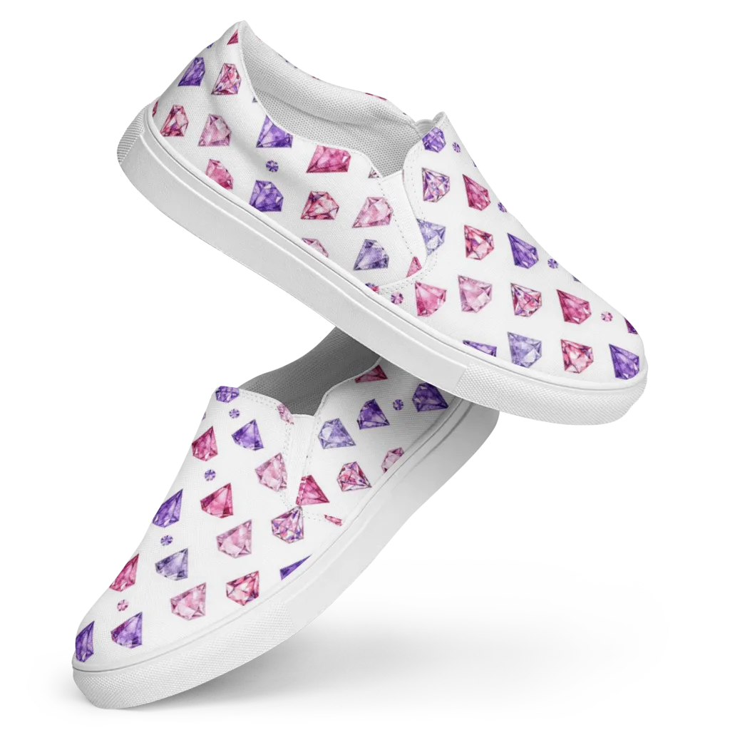 Diamond Daydream on Women's Slip-On Canvas Shoes — Front