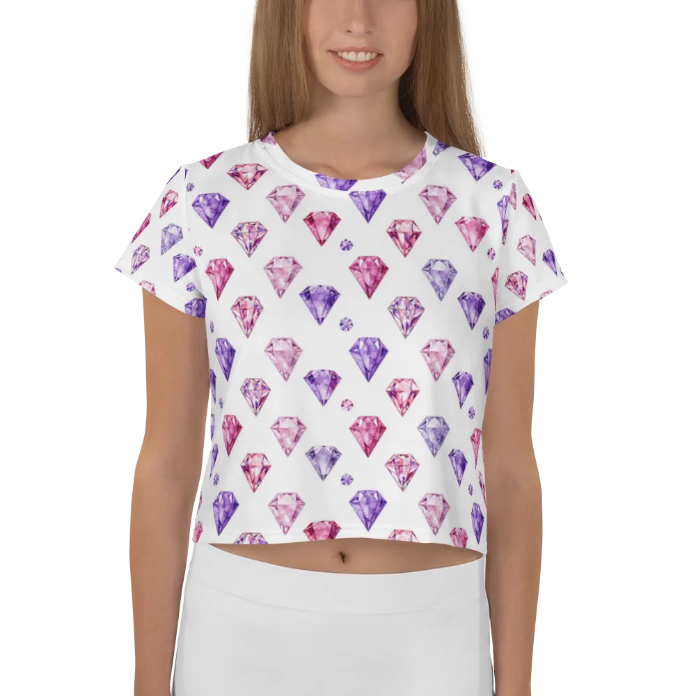 Diamond Daydream on Crop Tee — Front