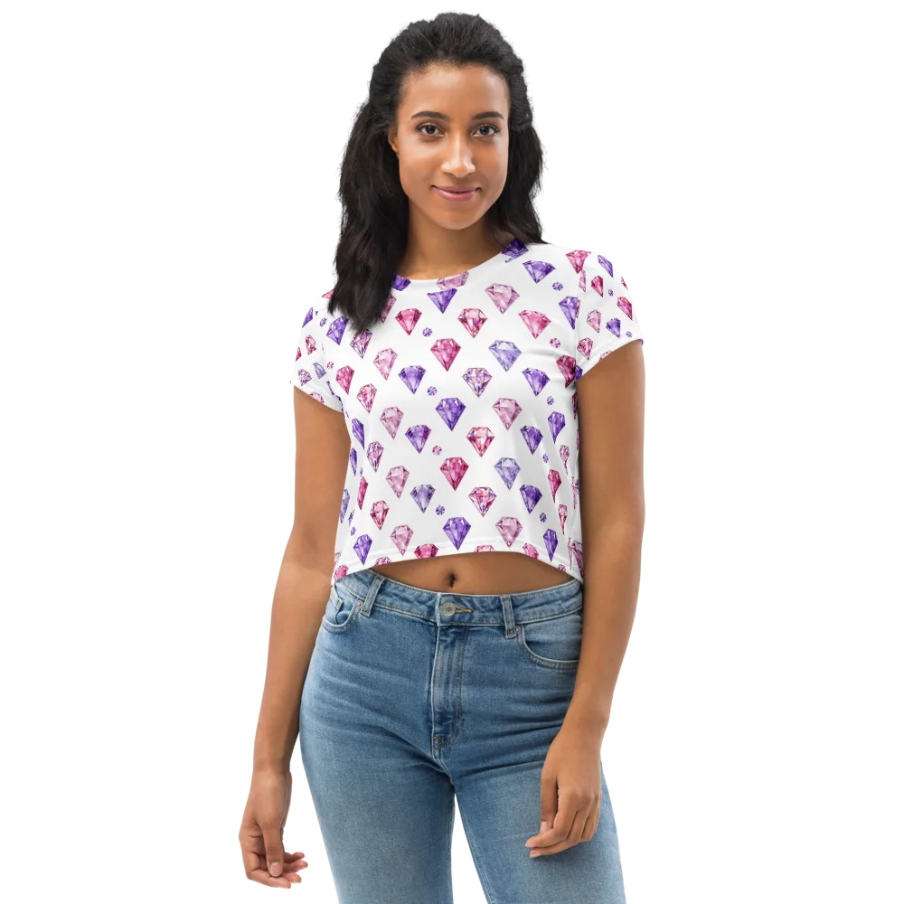 Diamond Daydream on Crop Tee — Front
