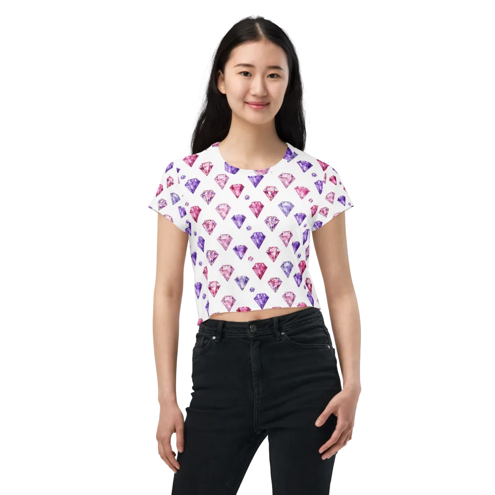 Diamond Daydream on Crop Tee — Front