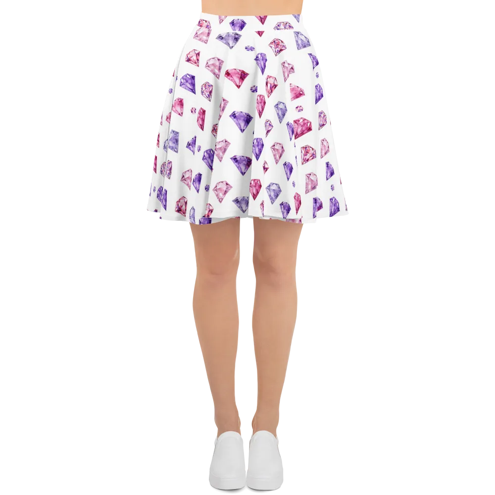 Diamond Daydream on Skater Skirt — Front