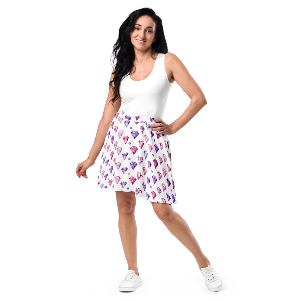 Diamond Daydream on Skater Skirt — Front