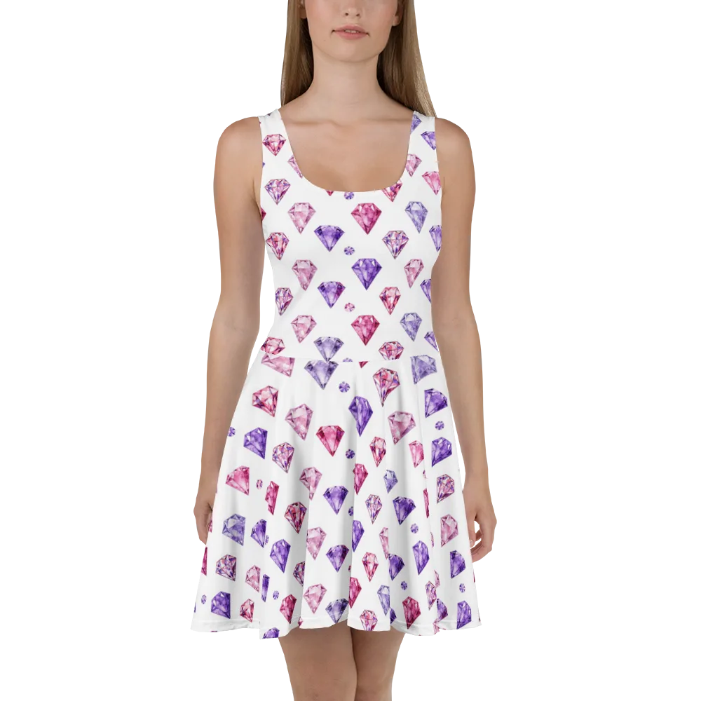 Diamond Daydream on Skater Dress — Front