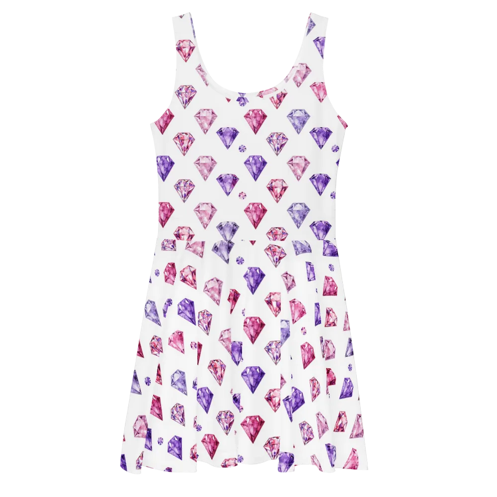 Diamond Daydream on Skater Dress — Front