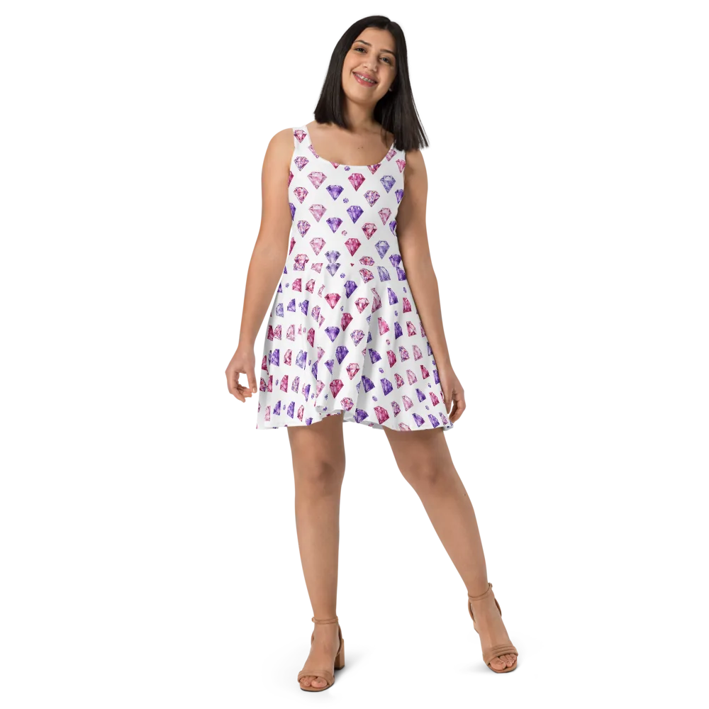 Diamond Daydream on Skater Dress — Front