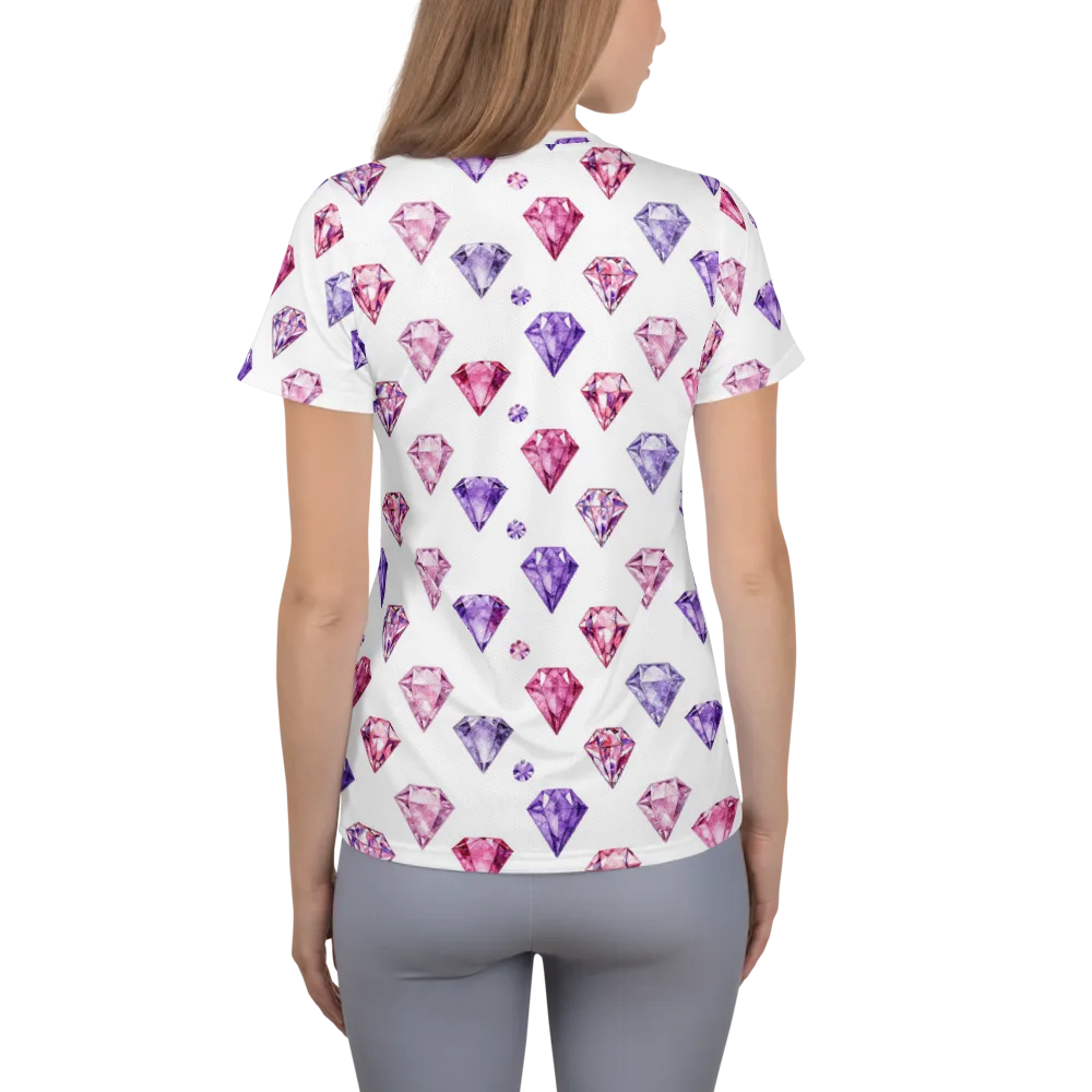 Diamond Daydream on Women's Athletic T-Shirt — Back