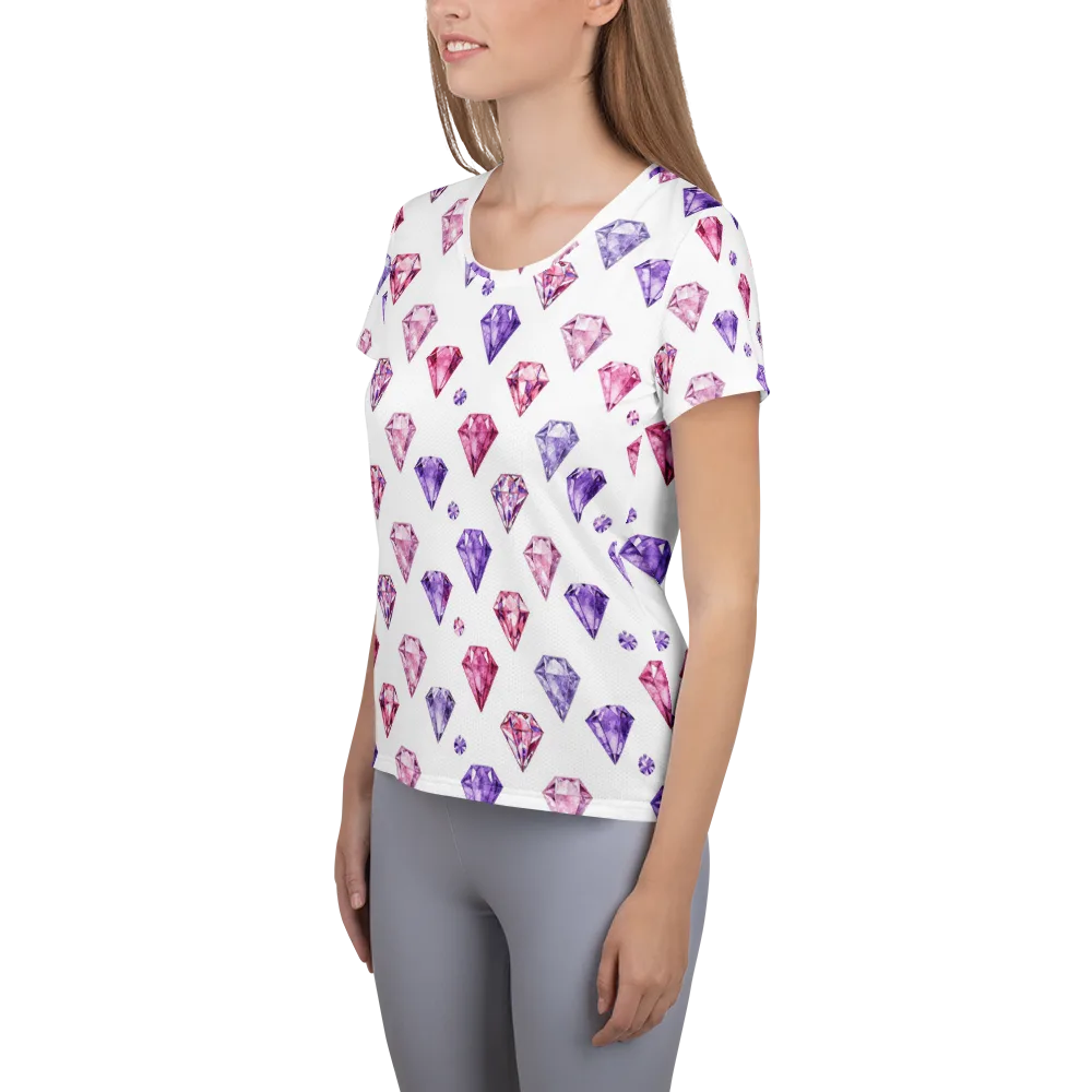 Diamond Daydream on Women's Athletic T-Shirt — Left