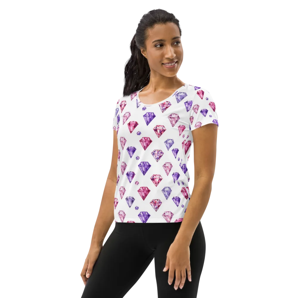 Diamond Daydream on Women's Athletic T-Shirt — Left