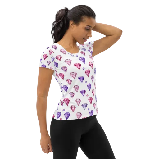 Diamond Daydream on a Women's Athletic T-Shirt