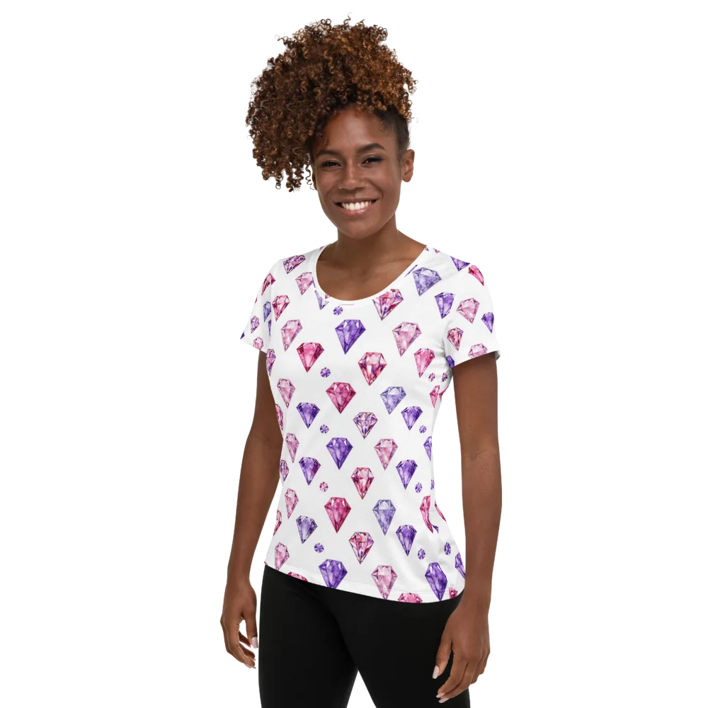 Diamond Daydream on Women's Athletic T-Shirt — Left