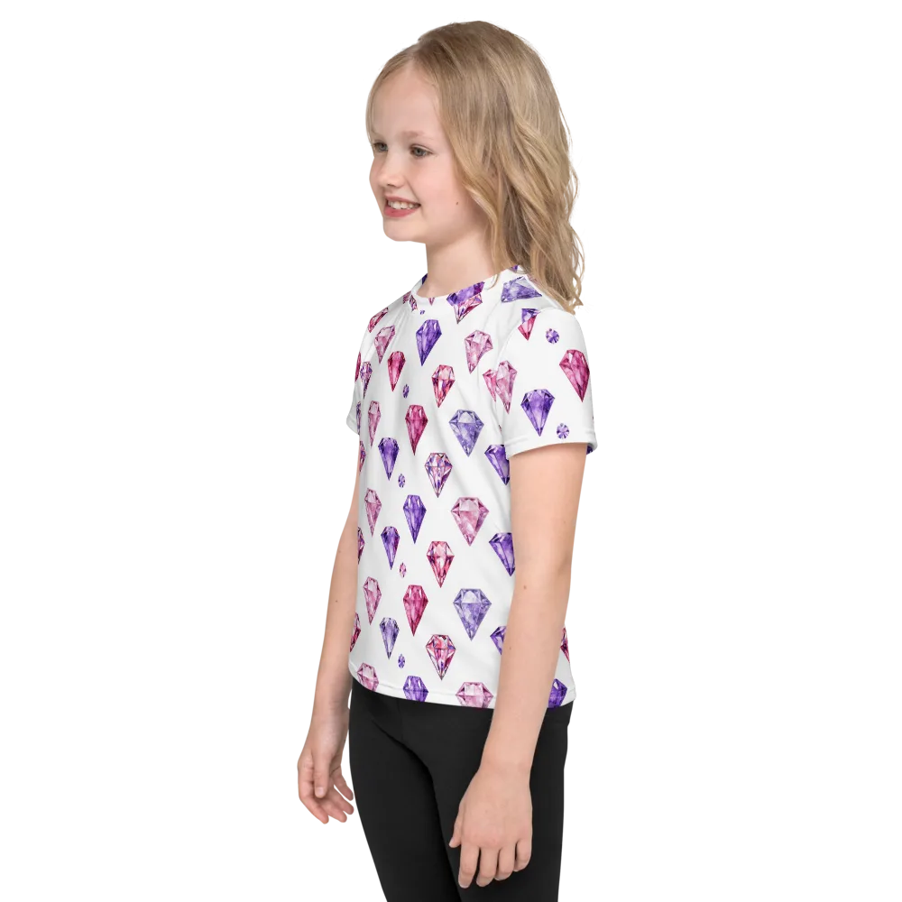 Diamond Daydream on Kids Crew Neck T-Shirt — Left