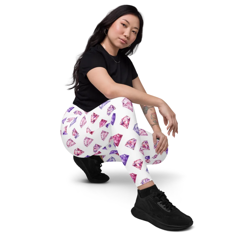 Diamond Daydream on Leggings with Pockets — Right Front