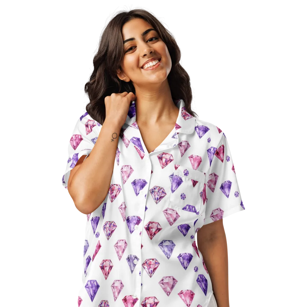 Diamond Daydream on Women's Short Sleeve Pajama Top — Front